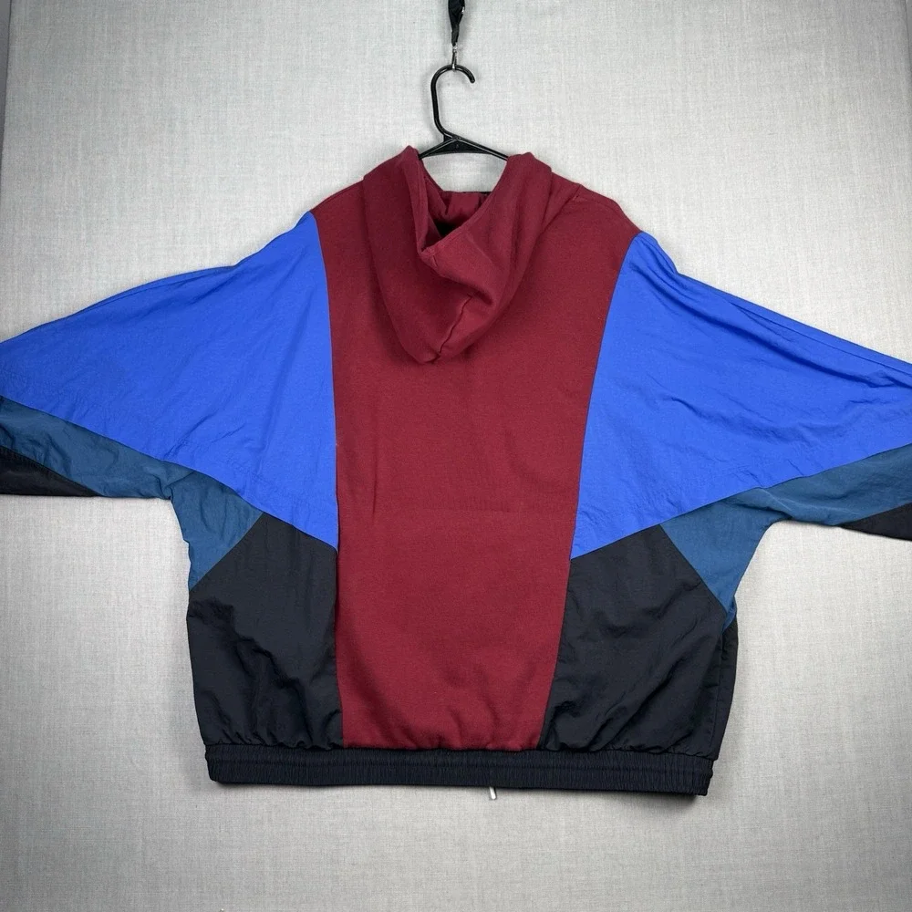 Nike Hoodie Women's Size XL Red Blue Icon Clash Pullover Sweatshirt Windbreaker